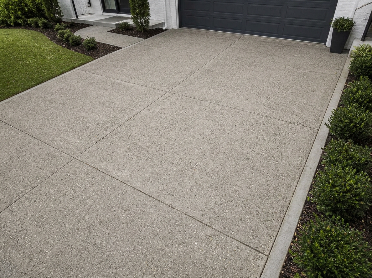Driveway after using AirPro — completely clear of leaves and debris